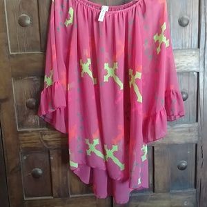 Bright fun sheer tunic